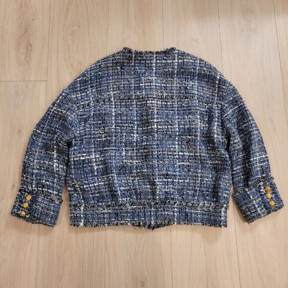ZARA | Tweed Plaid Jacket | Sz. S - Picture 6 of 6
